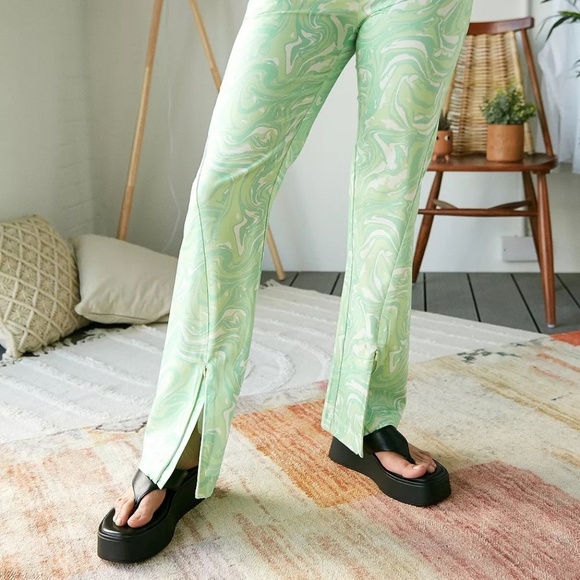 House Of Sunny Paradise Party Flare Leg Pants Green Size 2 - Picture 7 of 16